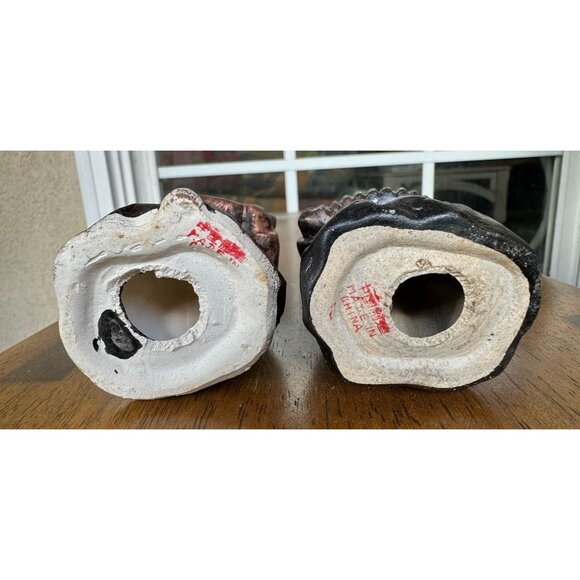 VTG Porcelain Angel Figurines Set of 2 Antique Look Bronze Finish Midwestern Hom - Picture 10 of 12